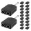 20Pcs Stereo Headphone Jack Adapter Black Plastic Metal for Audio Use 1