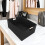 2Pcs Space-Saving Foldable Fabric Storage Boxes Black with Handles 7