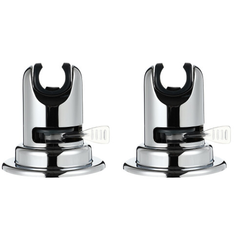 2Pcs Heavy Duty Silver Shower Head Bracket ABS Suction Cup Holder 1