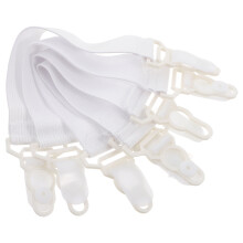 64Pcs White Bed Sheet Straps Clips for Secure Bedding Holders