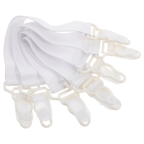 64Pcs White Bed Sheet Straps Clips for Secure Bedding Holders
