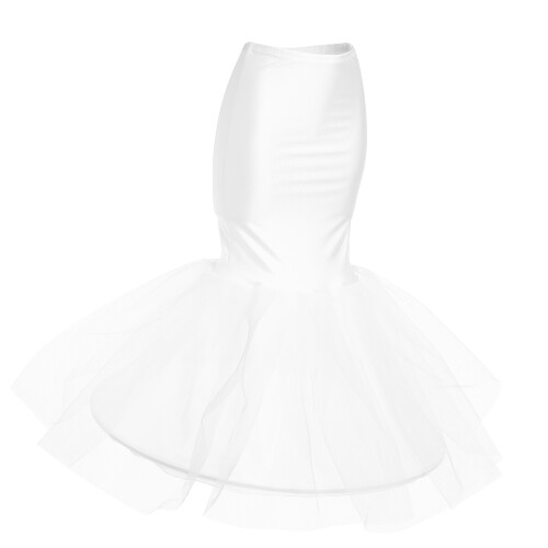 5Pcs White Fishtail Bridal Skirts Lightweight Underskirts 1