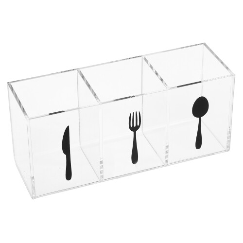 3Stk Transparent Besteckhalter Küchenarbeitsplatte Organizer 1