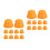 20Pcs Kids Playground Hardware Nut Caps Orange Plastic Safety Covers 7