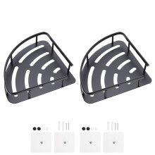 4Pcs Strong Load-Bearing Black Aluminum Triangle Bathroom Shelf