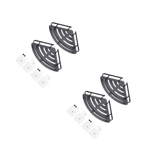 4Pcs Strong Load-Bearing Black Aluminum Triangle Bathroom Shelf 2