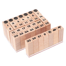 126Pcs Wooden Craft Stamps Rubber Ink Kit Multi Color for DIY Planners