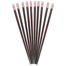 10Pairs Creative Wood Chopsticks Printed Set for Home Use Light Brown