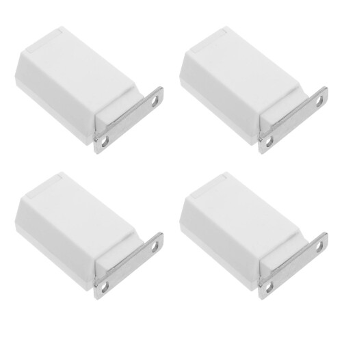 16Pcs Press to Open Magnetic Latches for Doors White Plastic Closure 1
