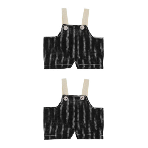 2Pcs Black Tiny Bear Clothes Soft Fabric DIY Doll Clothing Accessories 2