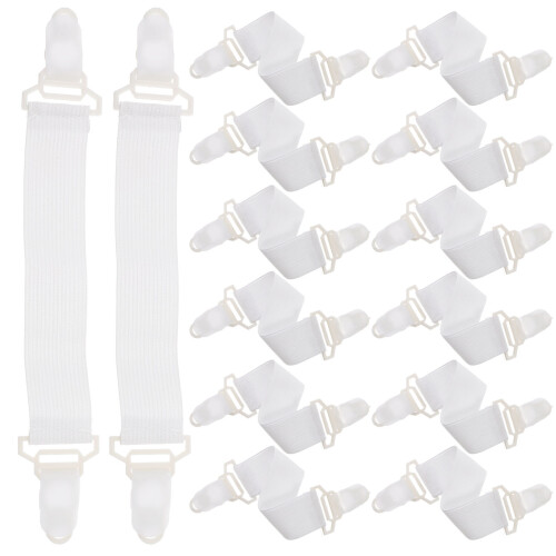 64Pcs White Bed Sheet Straps Clips for Secure Bedding Holders 1