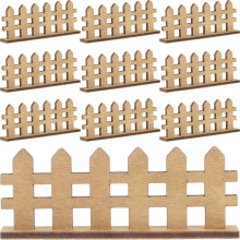 36Pcs Miniature Wood Fence Khaki for Micro Landscape DIY Garden Decor