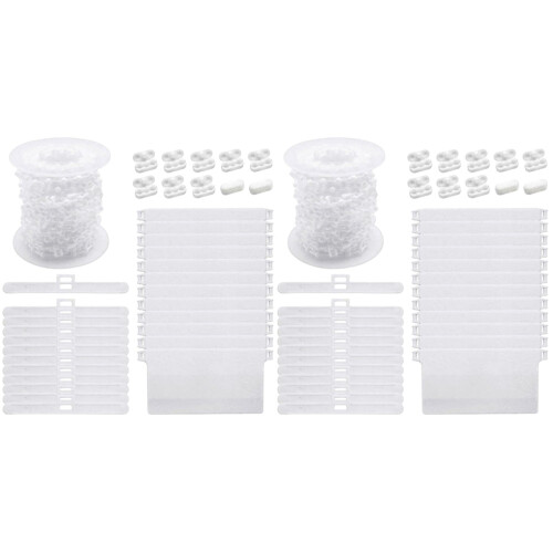 2Sets White Vertical Blind Chain & Slat Accessories Plastic Repair Set 1