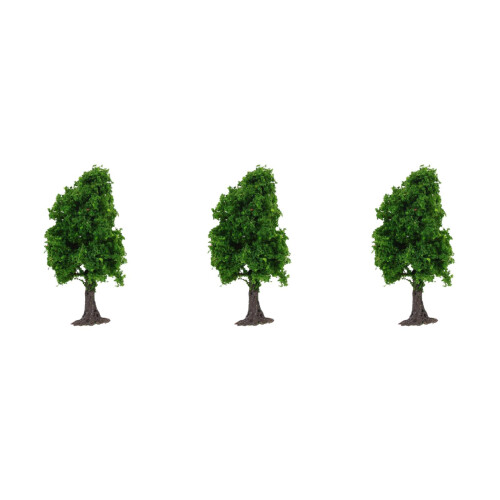 3Pcs Miniature Green Trees for Dioramas Realistic Plastic Train Model 2