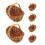 12Pcs Lightweight Mini Picnic Baskets Handwoven Rattan Light Brown 2