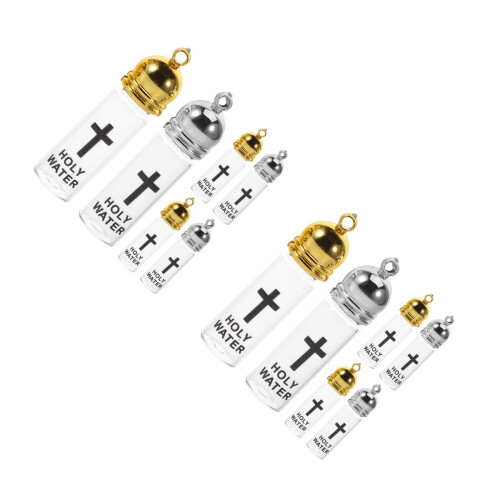 12Pcs Assorted Color Glass Holy Water Bottles Refillable Religious Use 2