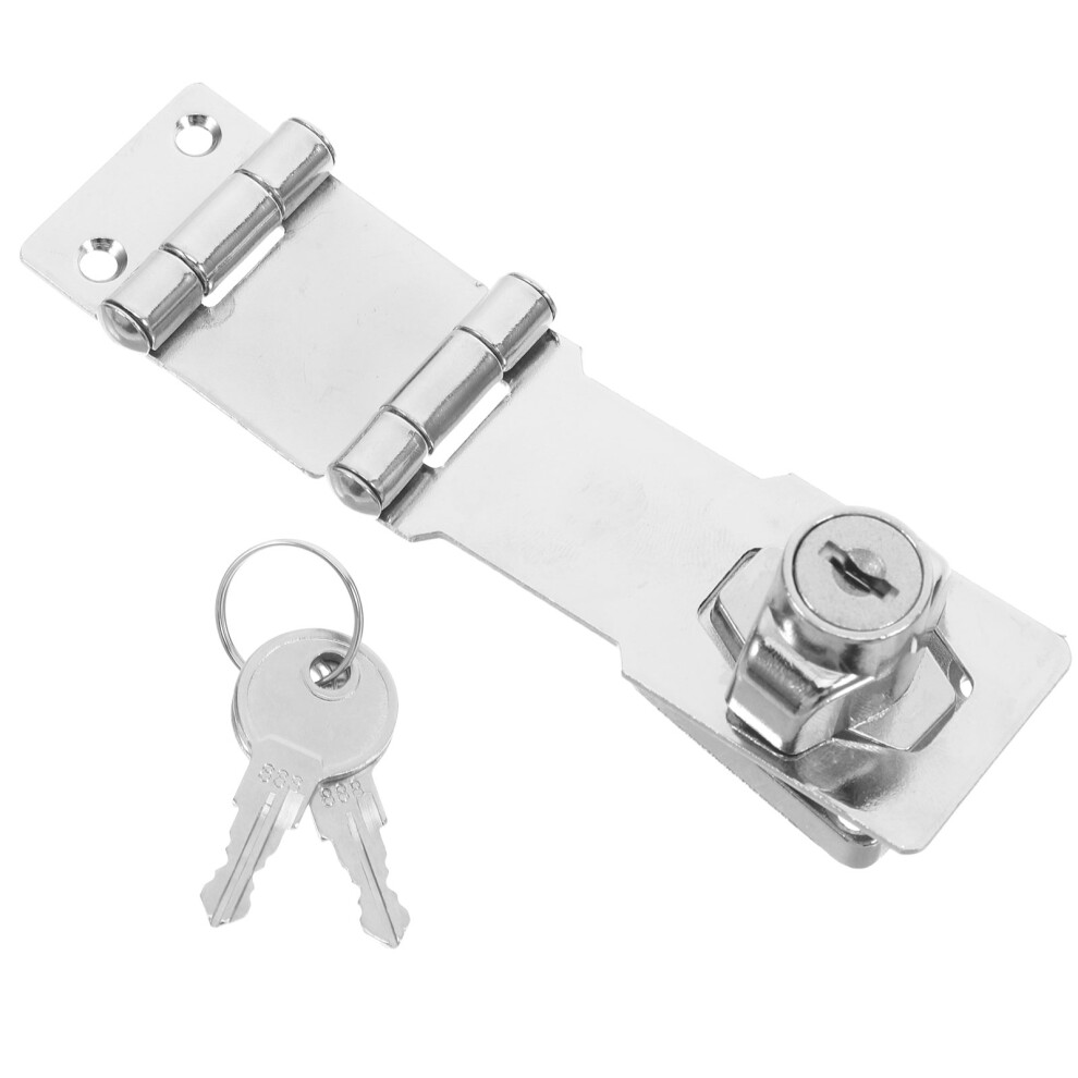 4Sets Silver Zinc Alloy Cabinet Locks Keyed Hasp Foldable Door Drawer 3632889330977