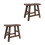 2Pcs Light Brown Wooden Stepping Foot Stools Solid Durable Step Stools 3