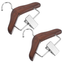 10Pcs Wooden Miniature Pet Clothes Hangers with Strong Stainless Clips