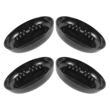 16Pcs Black Round Plastic Ashtrays for Car with 7-Slot Unique Design