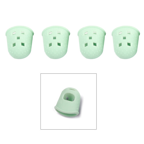 8Pcs Silicone Guitar Finger Covers Green for Comfortable Playing Use 1