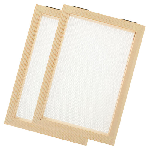 6Pcs Natural Wood Paper Making Frames with DIY Crafts 2