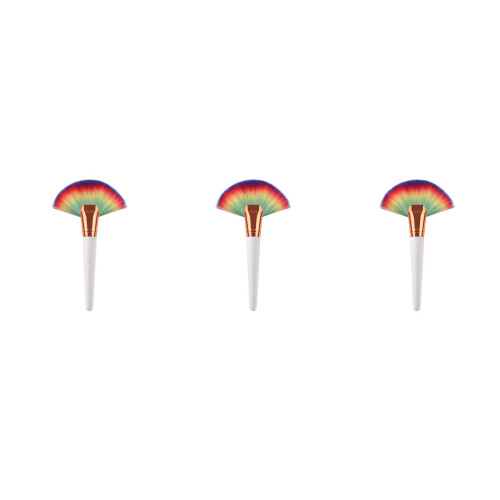 3Pcs Powder Brush Set Multi Color Wooden Handle Professional Makeup 2