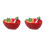 2Sets Charming Ceramic Bowls with Spoon Multicolor Kitchen Decor Serve 6
