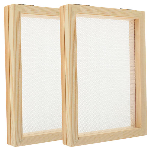 6Pcs Natural Wood Paper Making Frames with DIY Crafts 1