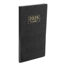 2Pcs Compact Black 2025 Planner Weekly Appointment Office Notebook