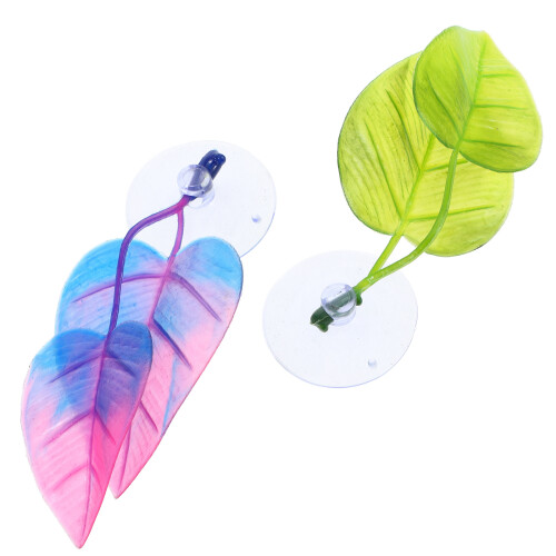 4Pcs Multi-Color ABS Fish Tank Plants Plastic Betta Fish Accessories 1