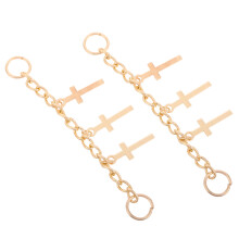5Pairs Golden Short Chains for Shoes DIY Bags Jewelry with Double Ring