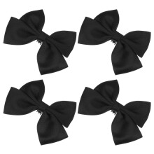 4Pairs Removable Black Bow Shoe Clips Stainless Fabric for Heels Boots