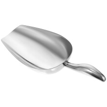 2Pcs Silver Stainless Steel Scoop Food Kitchen Tool