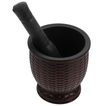 2Sets Ergonomic Plastic Garlic Pounder Brown Pestle for Kitchen Use