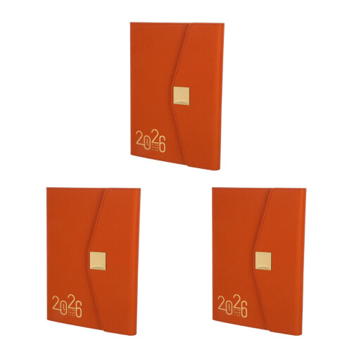 3Pcs Brown Weekly Note Pads with Tabs for Teachers and Office Use 2