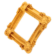3Pcs Gold Resin Ornate Photo Frames European Retro Square Wall Display