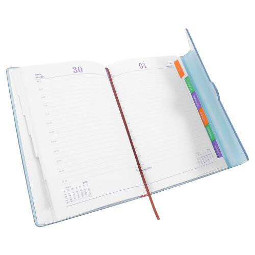 3Pcs PU Weekly Planner Notebook Sky-Blue with Index 1