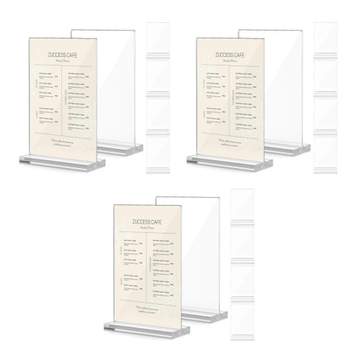 18Pcs Acrylic Tabletop Sign Holders Transparent Document Stands 2
