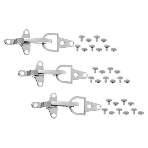 6Sets Metal Coat Toggle Buckle Clips Silver Durable Garment Fasteners 2