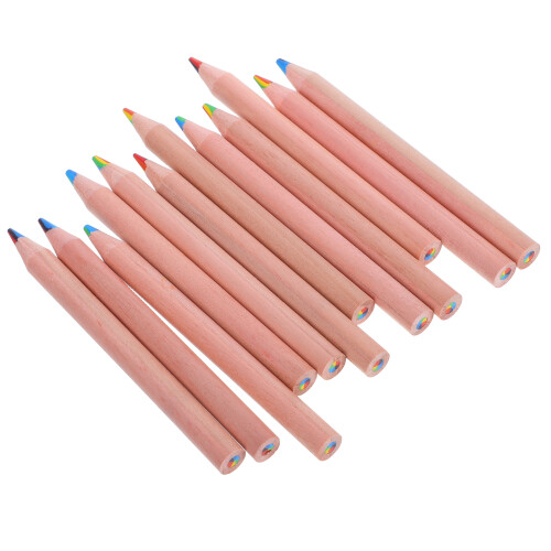 24Pcs Assorted Colored Pencils Short Ergonomic Grip Design 2