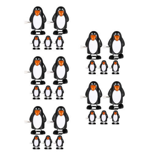 25Pcs Durable Penguin Wind-Up Toys Black Clockwork Kids Playthings 1