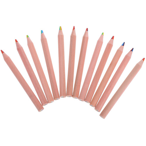 24Pcs Assorted Colored Pencils Short Ergonomic Grip Design 1