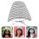 4Pcs Women's Stylish Stripe Beach Hat Foldable Wide Brim Uv Protection 8