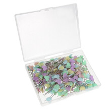 1200Pcs Heart Head Pins for Tailoring with Storage Box Multicolor