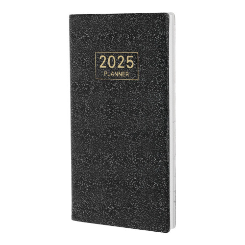 2Pcs Compact Black 2025 Planner Weekly Appointment Office Notebook 1