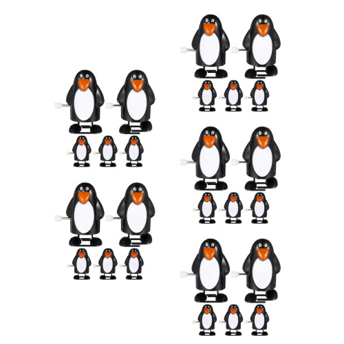 25Pcs Durable Penguin Wind-Up Toys Black Clockwork Kids Playthings 2