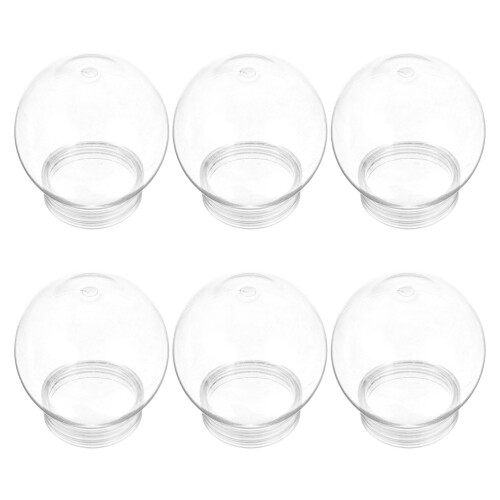 12Pcs Plastic Candy Storage Jars with Transparent Dome and Screw Lid