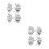 4Pcs Silver Pe Cheerleading Pom Poms for Dance Performances and Games 9
