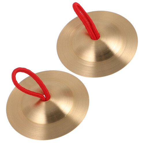 2Pairs Small Copper Finger Cymbals Kids Handheld Rhythm Training Tool 2